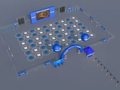 Outdoor Open Air Cinema Event with Social Distancing 3D model