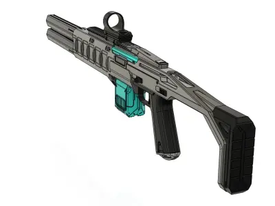 QBS-2000 gun with handle 3D model