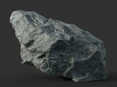 Low poly Black Rock Formation Pack 191228 Low-poly 3D model