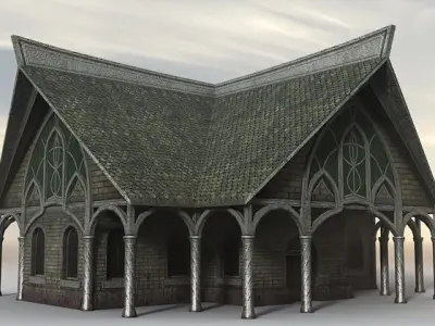 Elven Houses 1 Low-poly 3D model