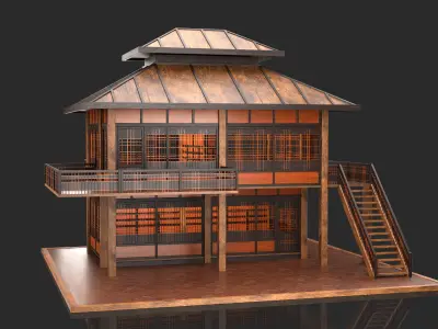 Medieval Fantasy House 07 with interior and exterior 3D model