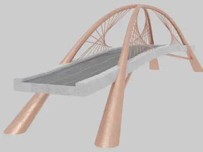 Bridge Low-poly 3D model 5