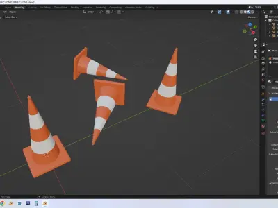 TRAFFIC CONE Low-poly 3D model 25