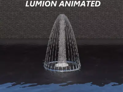Lumion fountain - animated Low-poly 3D model