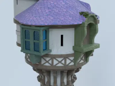 Rapunzel Tower Low-poly 3D model