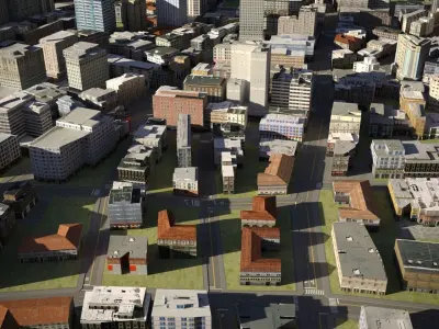 City 32 Low-poly 3D model