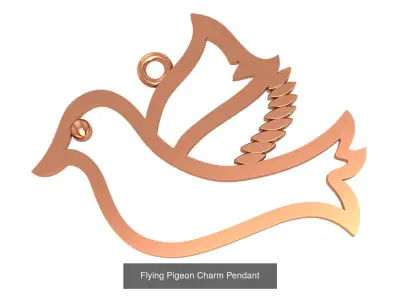 4  Pigeon Necklace Charm Pendant  3D Model Pack