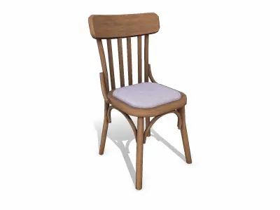  Old Wooden Chair 04 Low-poly PBR 