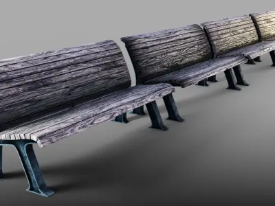 Park Bench  Low-poly 3D model
