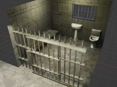 Prison Cell Low-poly 3D model