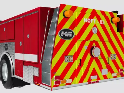 E-One Fire Truck Low-poly 3D model