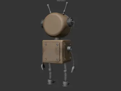 Old Alarm Robot Low-poly 3D model
