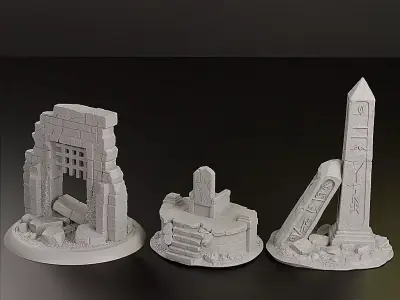 Ancient Ancestral Ruins - Set - Pre-supported 3D print model