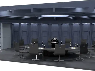 Complete Set 6 - Death Star Conference Room 1-12 scale 3D Model Pack