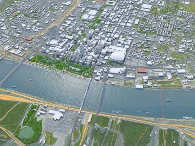 Saint Louis Downtown Missouri USA Low-poly 3D model