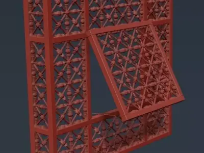 Mashrabiya 1 window with pattern 3D model