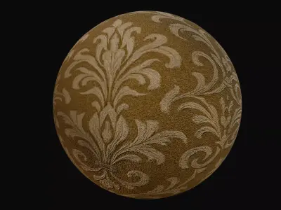 Gold Damask Fabric - Texture Set - 2K and 4K Texture