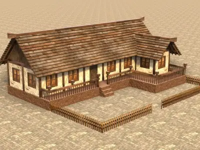 Medieval house sixteen 14 Low-poly 3D model