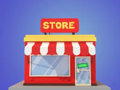 store cartoon low poly 3D model