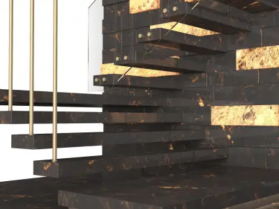 Modern stairs 4 3D model