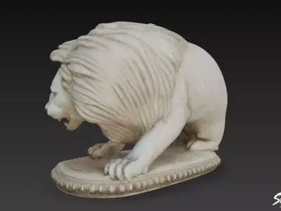 Lion Statue V18 Low-poly 3D model