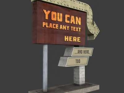 Motel Sign 2 Low-poly 3D model