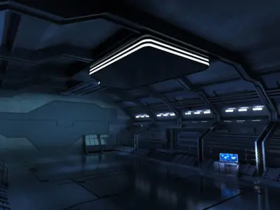 spaceship space station futuristic sci-fi fantasy 3D model