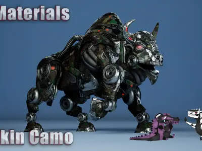 SciFi Bison Low-poly 3D model