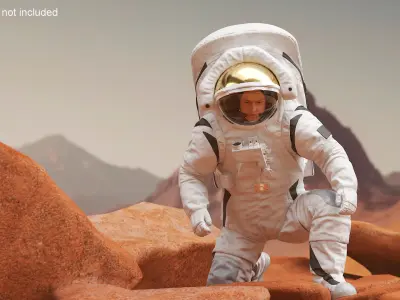  Modern Moon Spacesuit with Astronaut Rigged 