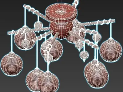 lussole-loft-astoria-grlsp-8308 ceiling light with nine glass... 3D model