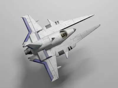 SciFi single-seater spaceship Low-poly 3D model