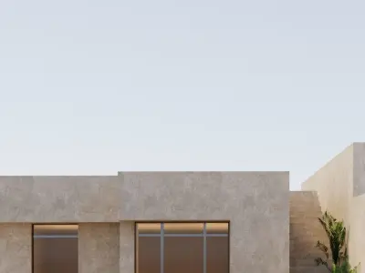 VRay - 3DS MAX scene files Minimal house Exterior 3D model Low-poly 3D model