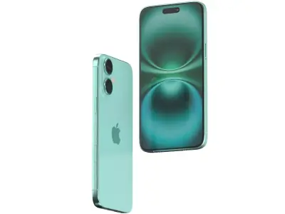 Apple iPhone 16 teal 3D model
