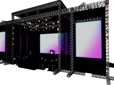 BIG STAGE 10 x 14 meter 3D model