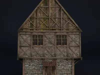 OLD MEDIEVAL BUILDING 04 Low-poly 3D model