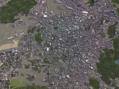 Guiyang - 3D City Model Low-poly 3D model