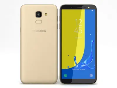Samsung Galaxy J6 2018 Gold Low-poly 3D model