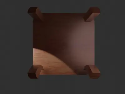  Living room chair in dark ancient style wood material Low-poly 3D model