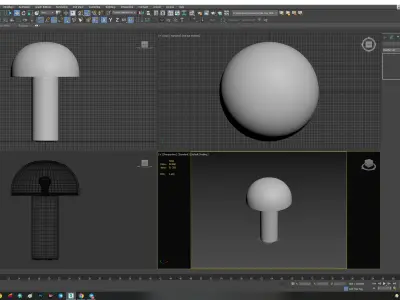 Enoki Natural Dome Table Lamp Low-poly 3D model