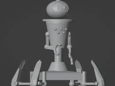 robot with 4 legs Low-poly 3D model
