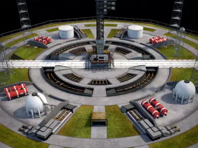 Rocket launch complex 3D model