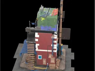 3 storey house pbr Low-poly 3D model