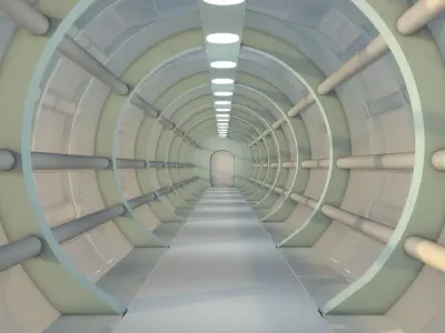 Sci Fi Tunnel Low-poly 3D model