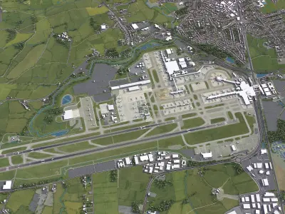 Gatwick Airport Low-poly 3D model