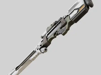 SciFi Sniper Rifle Low-poly 3D model