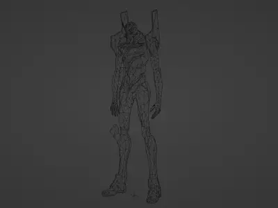 Evangelion 02 Low-poly 3D model