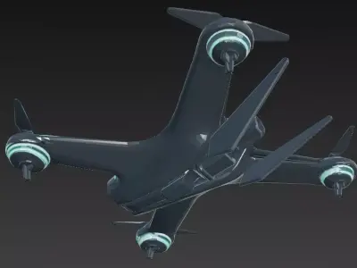 Lightweight Reconnaissance Drone Low-poly 3D model