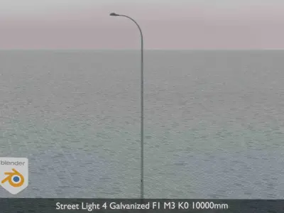 Street Light 4 Galvanized F1 M3 K0 10000mm  Low-poly 3D model