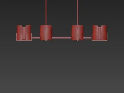 Feiss chandelier with four glass shades 3D model