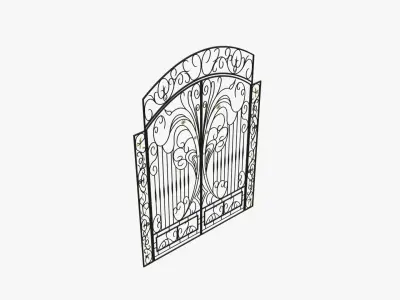 Gate-4 wrought iron gate 3D model